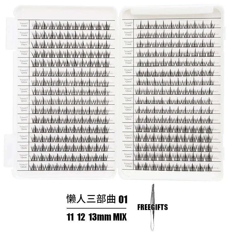 Individual Lash Extensions Kit – DIY Cluster Eyelash Book, False Lashes for Home Makeup