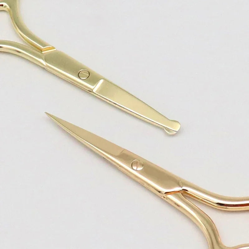 European-Style 9CM Makeup Scissors – Compact Stainless Steel Eyebrow, Nose Hair & Nail Trimming Tool