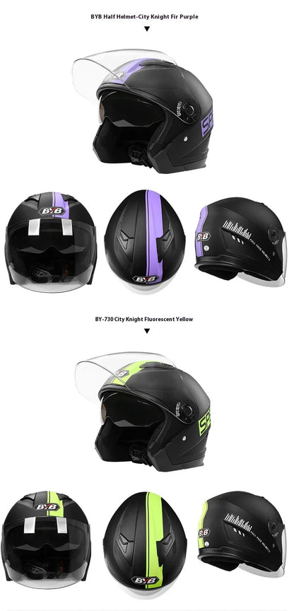 2024 New Motorcycle & Electric Car Helmet – Men’s & Women’s Safety Helmet with Anti-Fog Double Lens, Four Seasons Universal