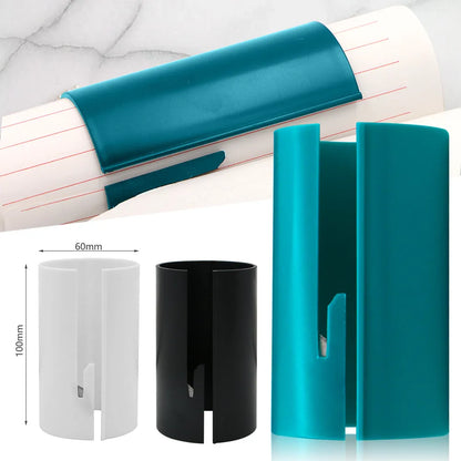 Wrapping Paper Cutter – Sliding Christmas Paper Cutting Tool, Safe Plastic Mini Cutter for Household Use, Blade-Free