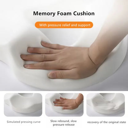 Memory Foam Hemorrhoid Seat Cushion – Donut-Shaped Pain Relief for Sciatica, Tailbone & Bed Sores, Travel & Office Use