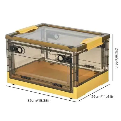 Foldable Transparent Storage Trunk – Large Capacity Plastic Organizer for Clothes and Home Wardrobe