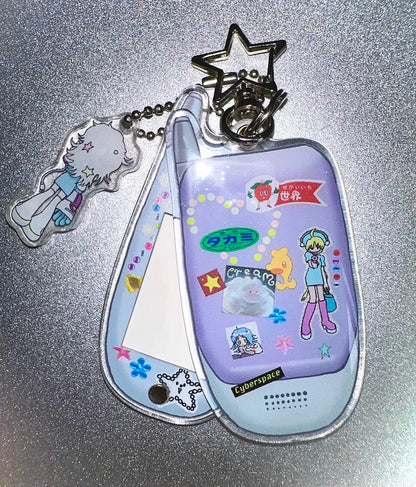 Oliva Acrylic Phone Decoration Keychain — Kawaii Pendant with Photo Frame for 1-Inch Photos, Perfect Birthday Gift