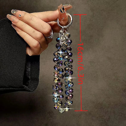 Diamond Crystal Phone Wrist Strap - Sparkling Beaded Chain Charm Clip for Universal Phone Cases