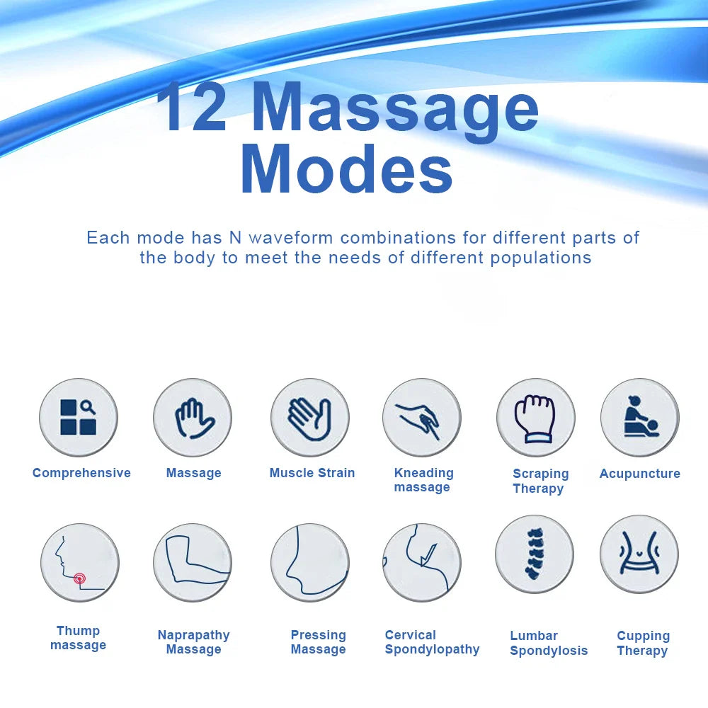 EMS Electric Muscle Stimulator — TENS Pulse Massager for Physiotherapy, Pain Relief, and Muscle Relaxation, Rechargeable Health Device