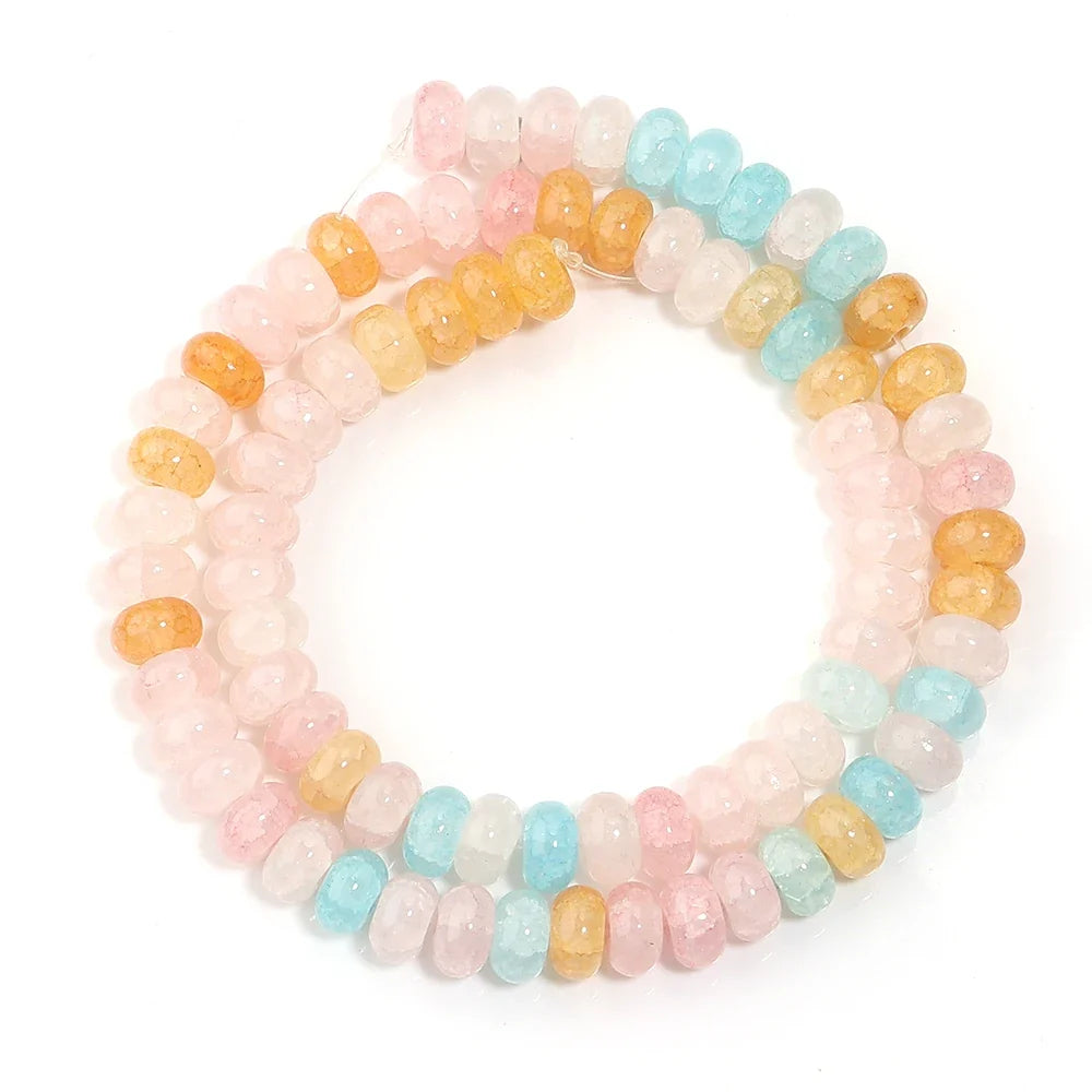 5x8mm Natural Abacus Rondelle Beads - Glass Wheel Loose Charms for DIY Bracelets & Jewelry Making Supplies