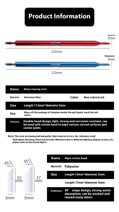 Aluminum Alloy Panel Line Eraser Tool – Model Cleaning & Wiping Stick for Assembly and Precision Hobby Work