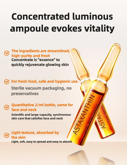 Astaxanthin Anti-Aging Facial Ampoules 28pcs – Dark Spot Removal, Pore Minimizing, Moisturizing & Fine Line Fade Serum Set