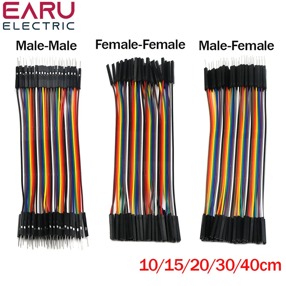 40-Pin Dupont Jumper Wires — 10/20/30cm Male-to-Male, Female-to-Female, Male-to-Female Cable for PCB DIY Kits