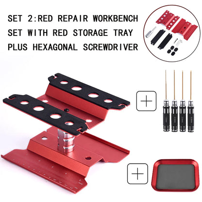 RC Car Tool Lifting Work Stand – 360° Rotating Repair Platform for 1/10 & 1/8 Buggy Crawler Cars