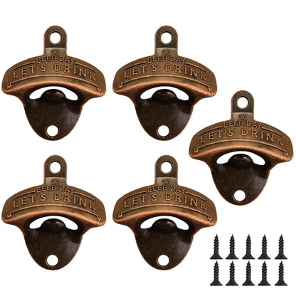 Retro Wall-Mounted Bottle Opener — Decorative BBQ & Bar Beer Opener for Kitchen & Home