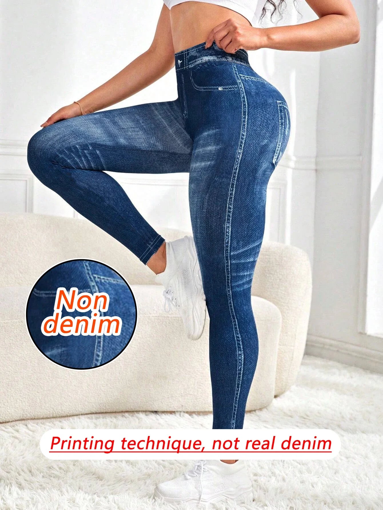 Women's Non Denim Leggings - High Stretch Yoga Gym Workout & Casual Fitness Tights