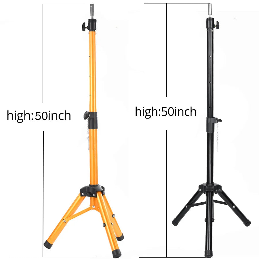 Multifunction Wig Stand — 3-Holder Tripod for Mannequin Heads, Training Dolls & Canvas Blocks