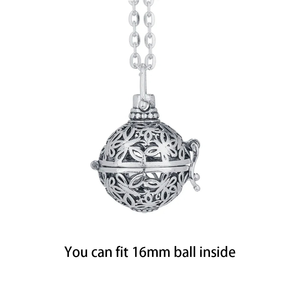 Vintage Mexico Angel Ball Chime Necklace – Antique Locket Aromatherapy Essential Oil Diffuser