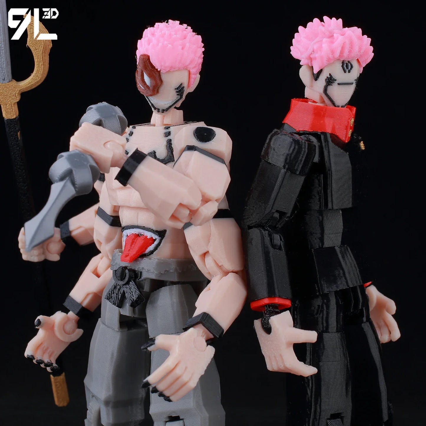 9L3D Printed Anime Action Figures — Jujutsu Kaisen Sukuna, Yuji, Yuta, Satoru Gojo Movable Mannequin Toys