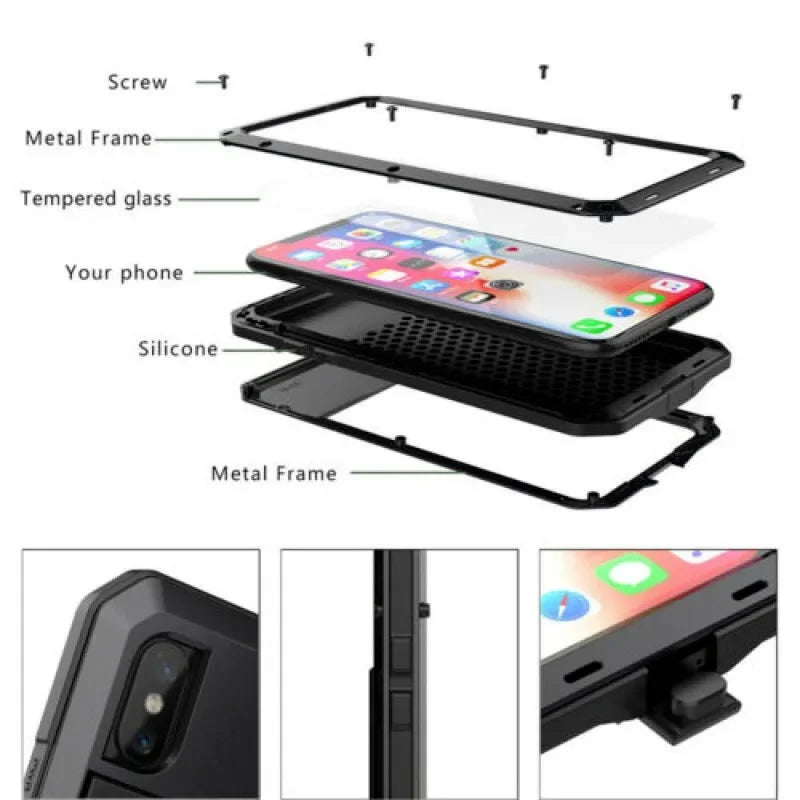 Heavy Armor Rugged Case for iPhone Pro Max 16/15/14/13/12/11 – Shockproof Premium Cover with Gorilla Screen Protector