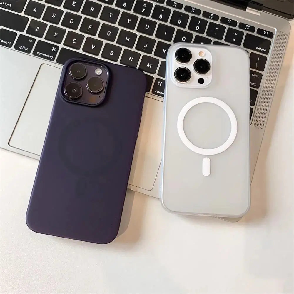 Matte Ultra-Thin iPhone Case – Hard PC Translucent Cover with MagSafe Magnetic Wireless Charging, Fits iPhone 11-17 Pro Max