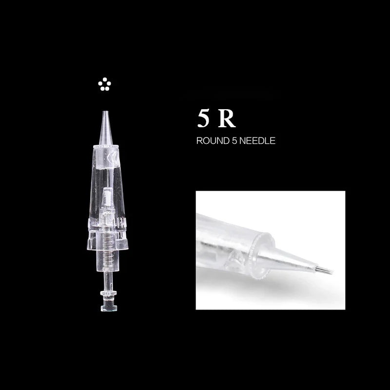 5/10PCS Microblading Bayonet Needles – 1D/1R/3R/5R/5F/Nano Cartridge for PMU Eyebrow, Lip & Eyeliner Tattoo