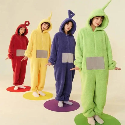 Teletubbies Pajama Costume - Soft Long Sleeve Unisex Cosplay Loungewear for Adults & Kids