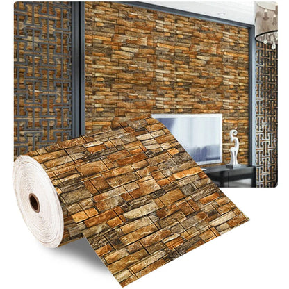 3D Self-Adhesive Foam Brick Wallpaper – Antique Waterproof Wall Stickers for Living Room & Bedroom Decoration