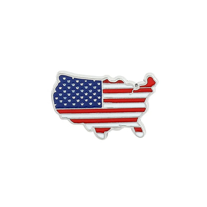 USA Flag Lapel Pin – Cute Coat of Arms & American Map Brooch, National Emblem Button Badge