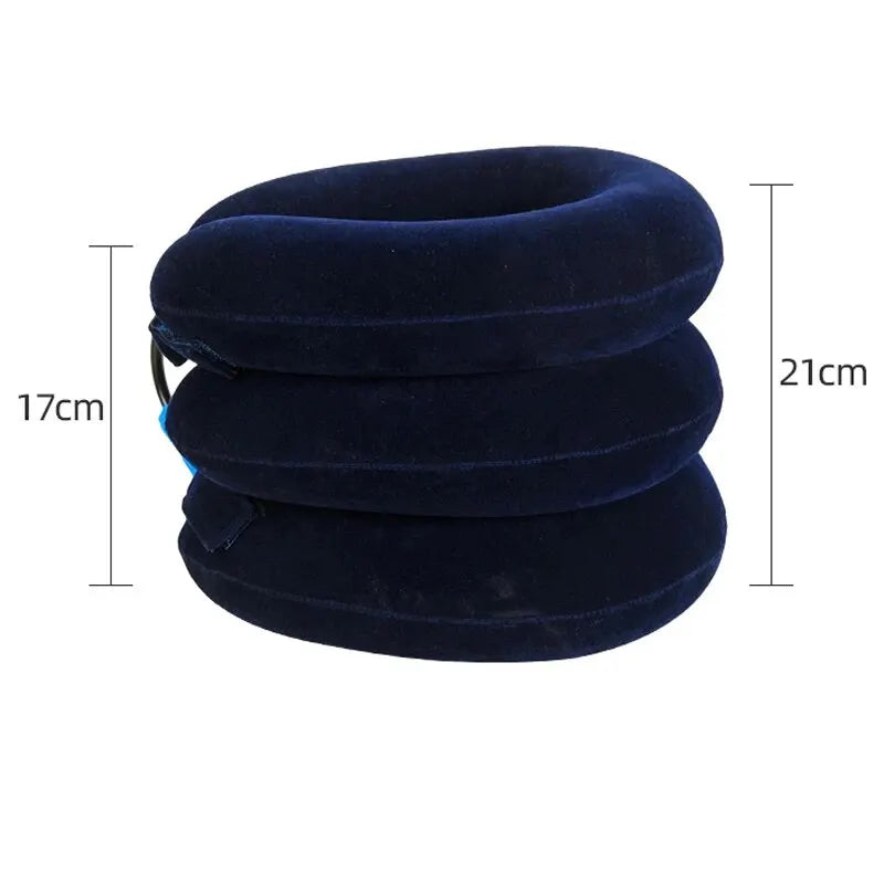Inflatable Neck Support Cushion - Air Cervical Traction Device for Pain and Stress Relief, Comfortable Massage Neck Pillow