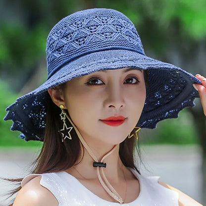 Children’s Summer Foldable Sun Hat – Korean Style Large Brim Hat with Sun Protection for Vacation and Outdoor Use