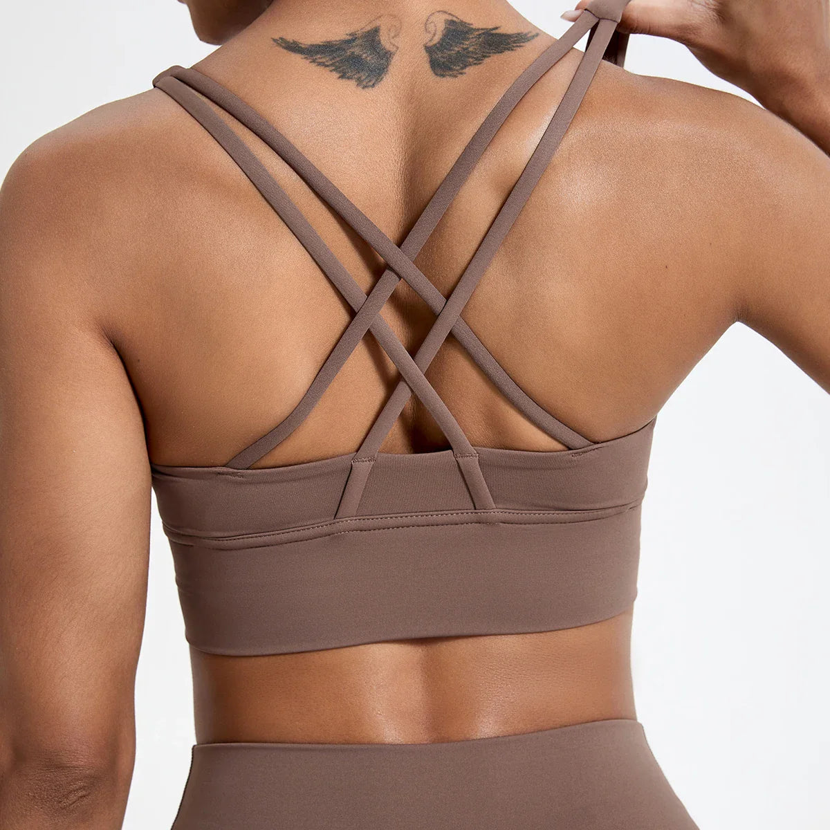 Push-Up Sports Bra for Women – Cross Back Yoga Crop Top, Shockproof Gym Fitness Bra for Running & Workout