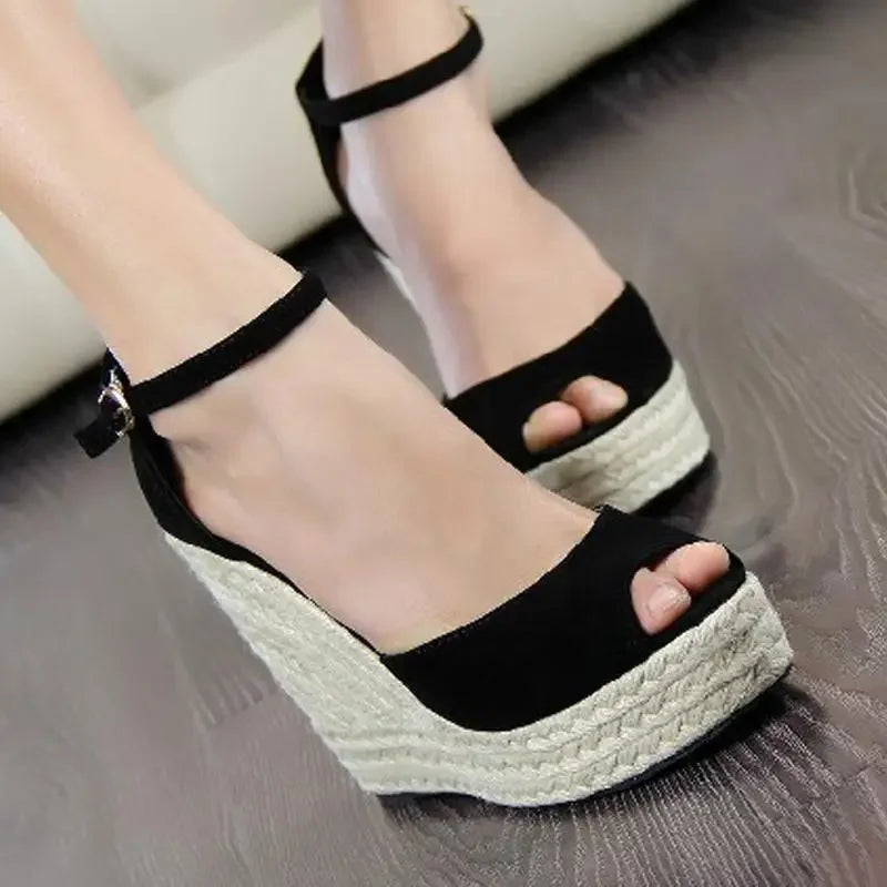 Plus Size Women’s Summer Wedges – High Heel Platform Sandals for Party, Evening & Wedding, Sizes 32–44