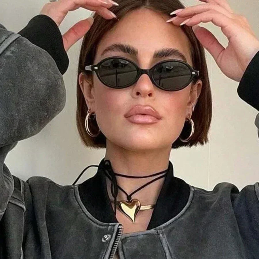 Retro Oval Rivet Sunglasses for Women & Men – UV400 Vintage Fashion Eyewear
