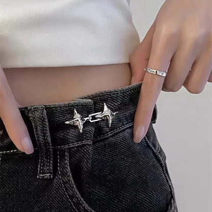 Four-Pointed Star Adjustable Waist Tightener Buckle – Fashion Jeans Waist Cincher Clip Accessory