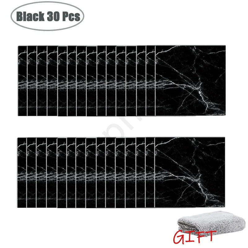 PVC Marble Wall & Floor Stickers - Waterproof Self-Adhesive Tile Decor for Kitchen & Bathroom