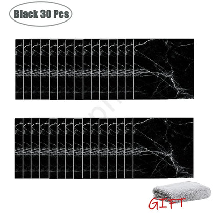 PVC Marble Wall & Floor Stickers - Waterproof Self-Adhesive Tile Decor for Kitchen & Bathroom