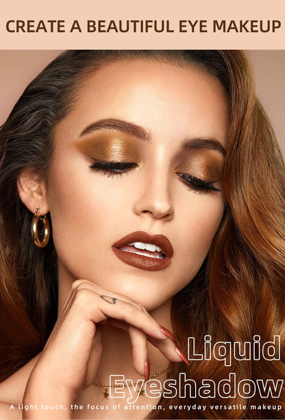 QIBEST Double-Head Glitter Liquid Eyeshadow – Contour Blush, Shimmer & Matte Pigment for Natural Cheek & Eye Makeup