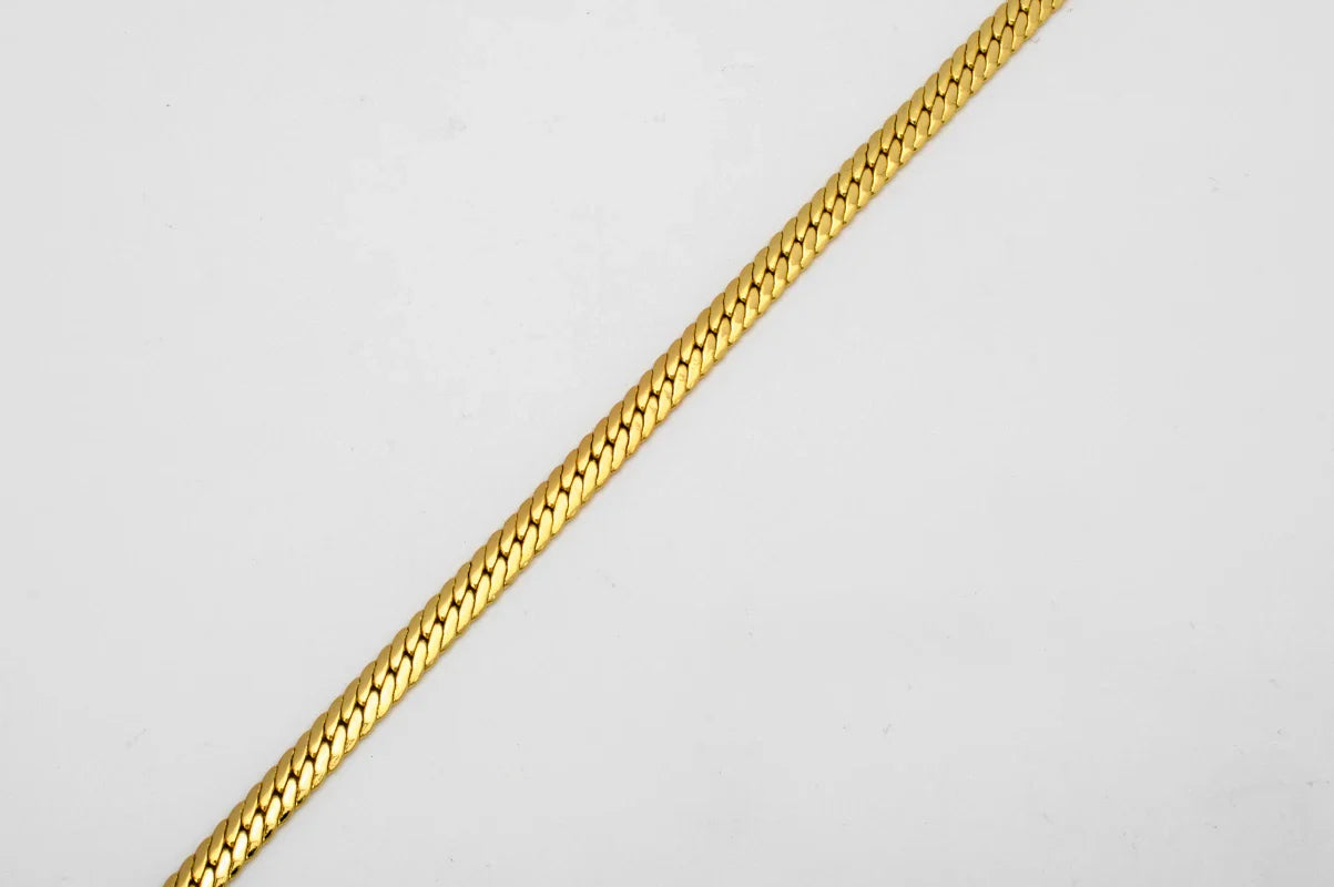 Sunny Jewelry Gold Plated Copper Snake Chain Necklace for Men & Women - Italy 750, High Quality for Daily Wear & Gifts