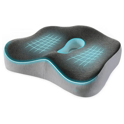 Memory Foam Seat Cushion for Back & Sciatica Pain Relief – Prostate Support Hip Shaping Cushion