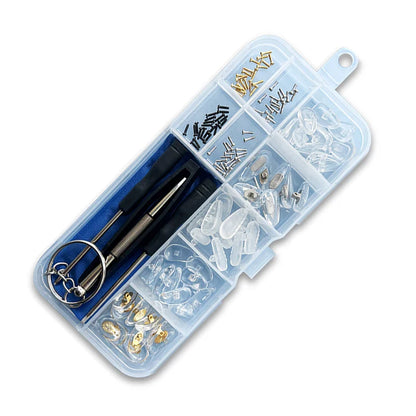 Silicone Air Chamber Nose Pads for Glasses | Anti-Slip Screw-In Eyewear Support & Accessories Kit