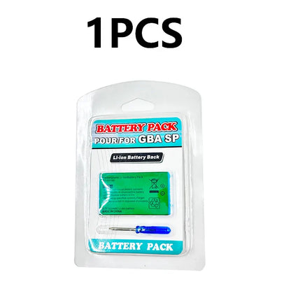 Rechargeable 850mAh Lithium-Ion Battery Pack with Screwdriver — Replacement for Game Boy Advance GBA SP 896C