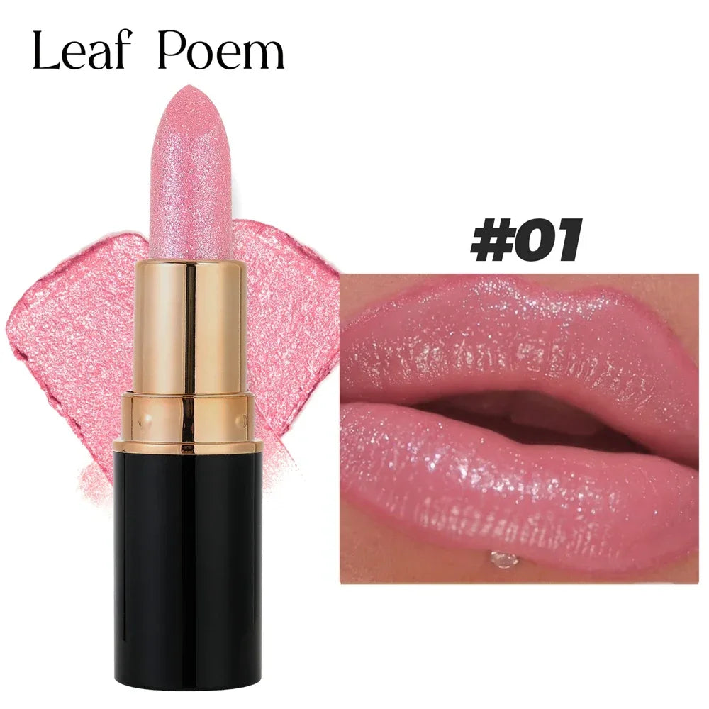 6 Colors Glitter Metallic Lipstick – Waterproof, Long-Lasting Diamond Pearlescent Lip Gloss for Moisturizing Sexy Lips