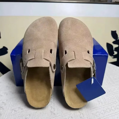 Retro Button-Toe Slip-On Shoes - Unisex Outdoor Casual Shoes with Thick Sole