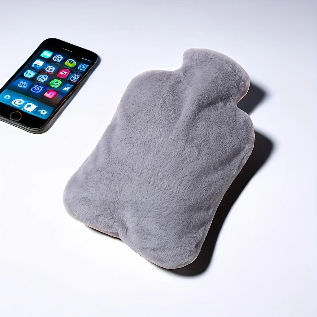 2000ml Winter Plush PVC Hot Water Bag – Explosion-Proof, Heat-Resistant Hand & Waist Warmer for Home and Bedding Gifts
