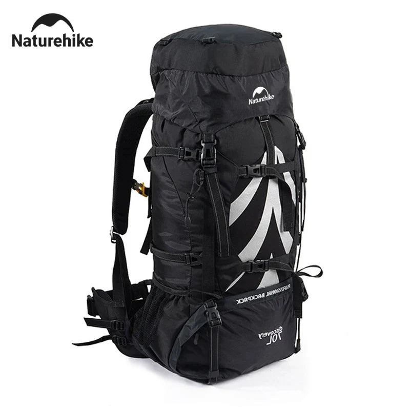 Naturehike 70L Camping Backpack — Large Capacity Ergonomic Hiking & Trekking Bag for Men with Rain Cover