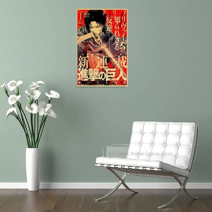Vintage Anime Kraft Paper Poster Set – JoJo’s Bizarre Adventure, Jujutsu Kaisen & Demon Slayer Wall Art for Room Home Decor