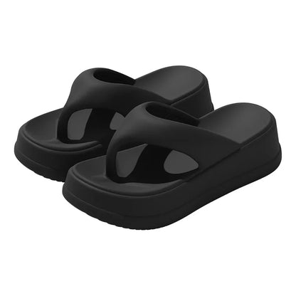 Women's Rose Red Platform Sandals - Lightweight EVA Wedge Beach Flip Flops