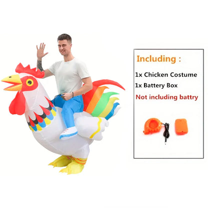 Colorful Rooster Inflatable Costume – Halloween & Holiday Party Animal Cosplay Performance Outfit