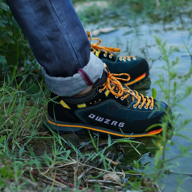Men's Waterproof Hiking Shoes - Anti-Collision Climbing Shoes, Fashion Outdoor Casual Lace-Up Sneakers