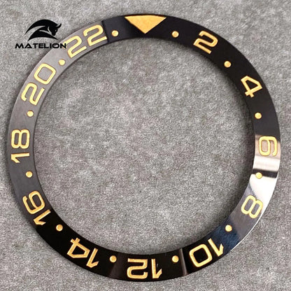 MATELION 38mm Ceramic Bezel Insert — Alloy Watch Ring for 40mm NH35/NH34 GMT Diving Watches