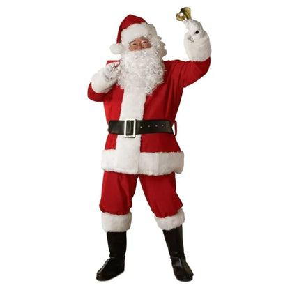 Santa Claus Cosplay Costume for Men – Deluxe Christmas & New Year Outfit, Adults Halloween & Carnival Roleplay Suit