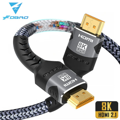 8K HDMI 2.1 Cable – 48Gbps High-Speed Adapter, 4K@120Hz & 8K@60Hz, eARC HDR Video for PC, Laptop, TV Box, PS5, RTX 3080