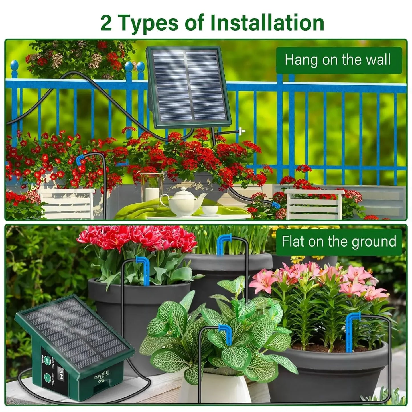 DIY Solar Drip Irrigation Kit – Automatic Garden Watering System for Balcony & Outdoor Plant Care Setup